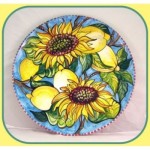 Piatto cm.37 limoni e girasoli