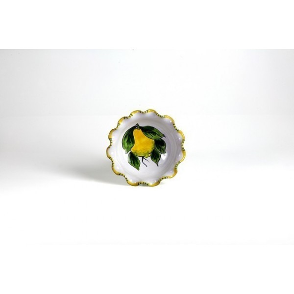 Edged cup cm.13 decorated with lemons white base