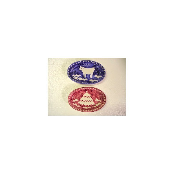 Set 2 oval plate Christmas
