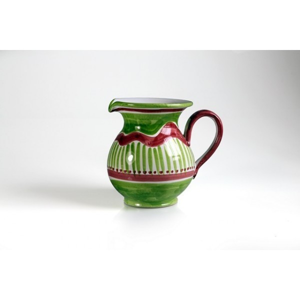 Brocca cm.16 fantasia verde chiaro e rosso